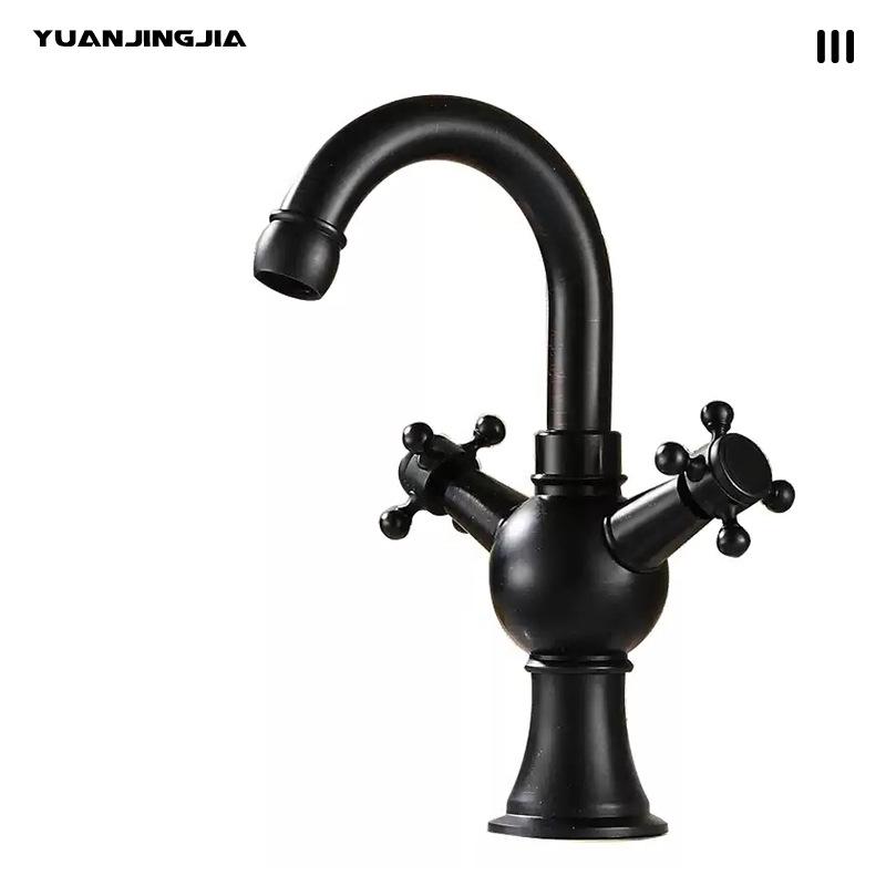 European Bronze Retro Double Handle Basin