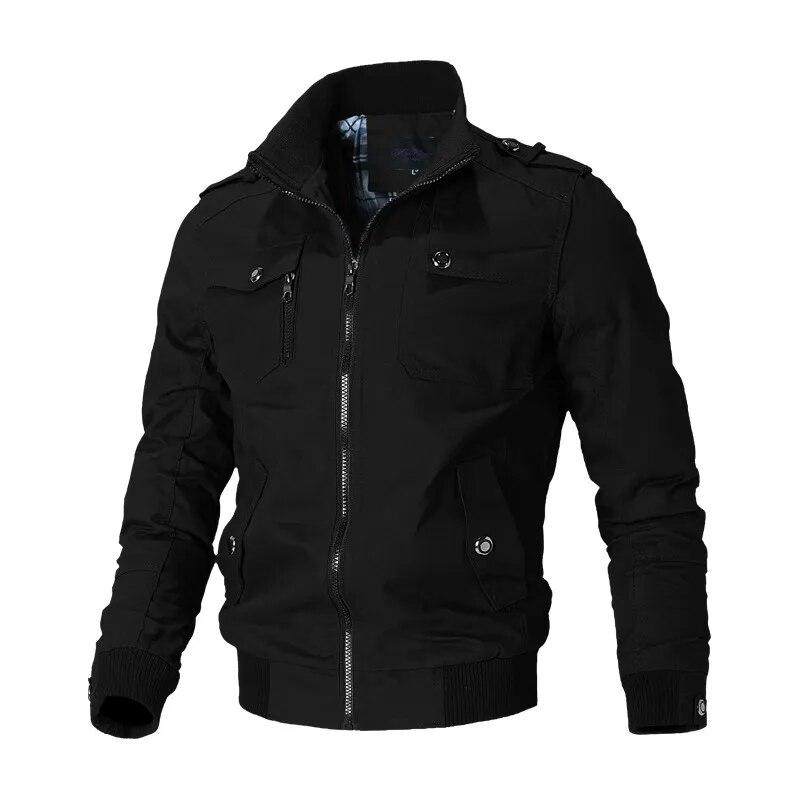Bomber Jacket Men Casual Windbreaker Jacket Coat Men Spring Autumn Outwear Stand Slim Military Jacket Mens
