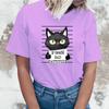 Bad Cattitude Cat T-Shirts For Women Summer Tee Shirt Femme Casual Short Sleeve Round Neck Tops T-Shirts
