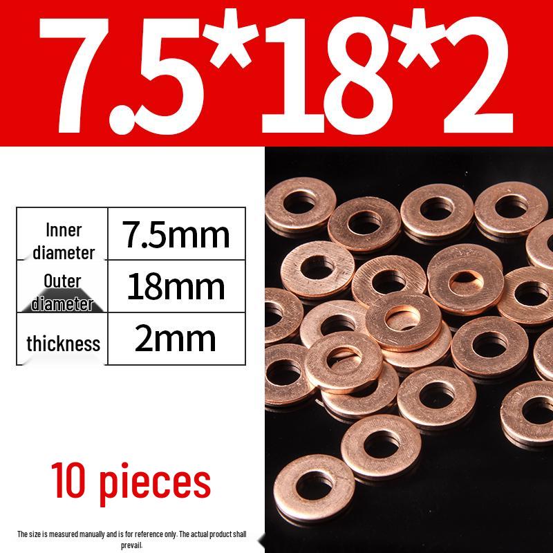 2mm Pure Red Copper Sealing Ring Marine Instrument Flat Washer