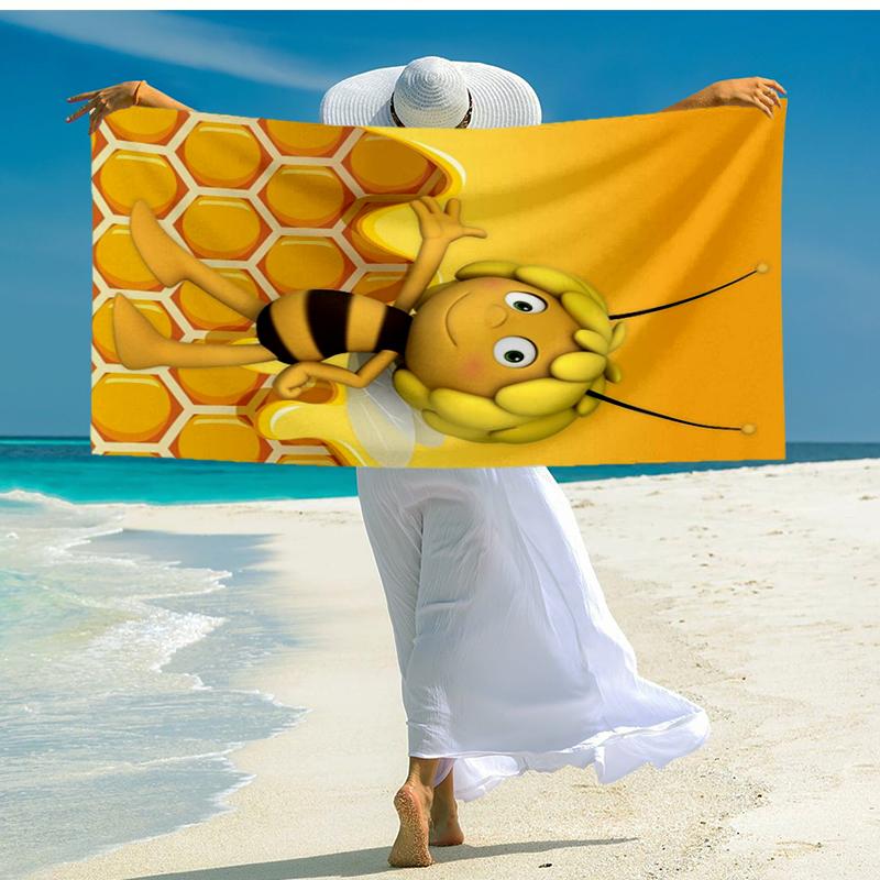 Ultra-Soft Beach Towel with Maya the Bee Theme,Ideal for Pool - Camping, Diving - Perfect Travel Essential, Vibrant Beach Towel.
