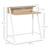 Schreibtisch Computertisch Home Office PC Laptop Workstation Ablagefach 84L x 45B cm Weiß und Eiche