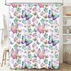 Butterfly Watercolor Shower Curtain Decorative Printed Fabric 3D Waterproof Bathroom Decor Home Decoration Set for Bathing Room