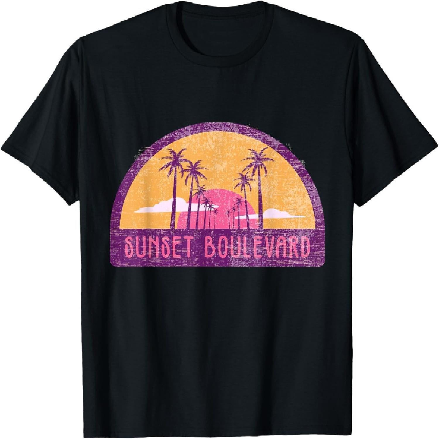 

Vintage Sunset Blvd California Distressed Grunge Retro 80s T-Shirt XXXXXL