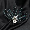 Natural crystal shell flower brooch women's high-end atmospheric retro elegant brooch jacket suit pin handmade jewelry