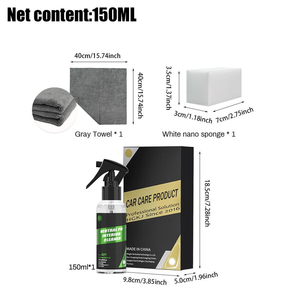 Car Total Interior Cleaner Agent Ceiling Cleaner Leather Car Seat Stain Remover Neutral PH Car Cleaning Spray Auto Detailing