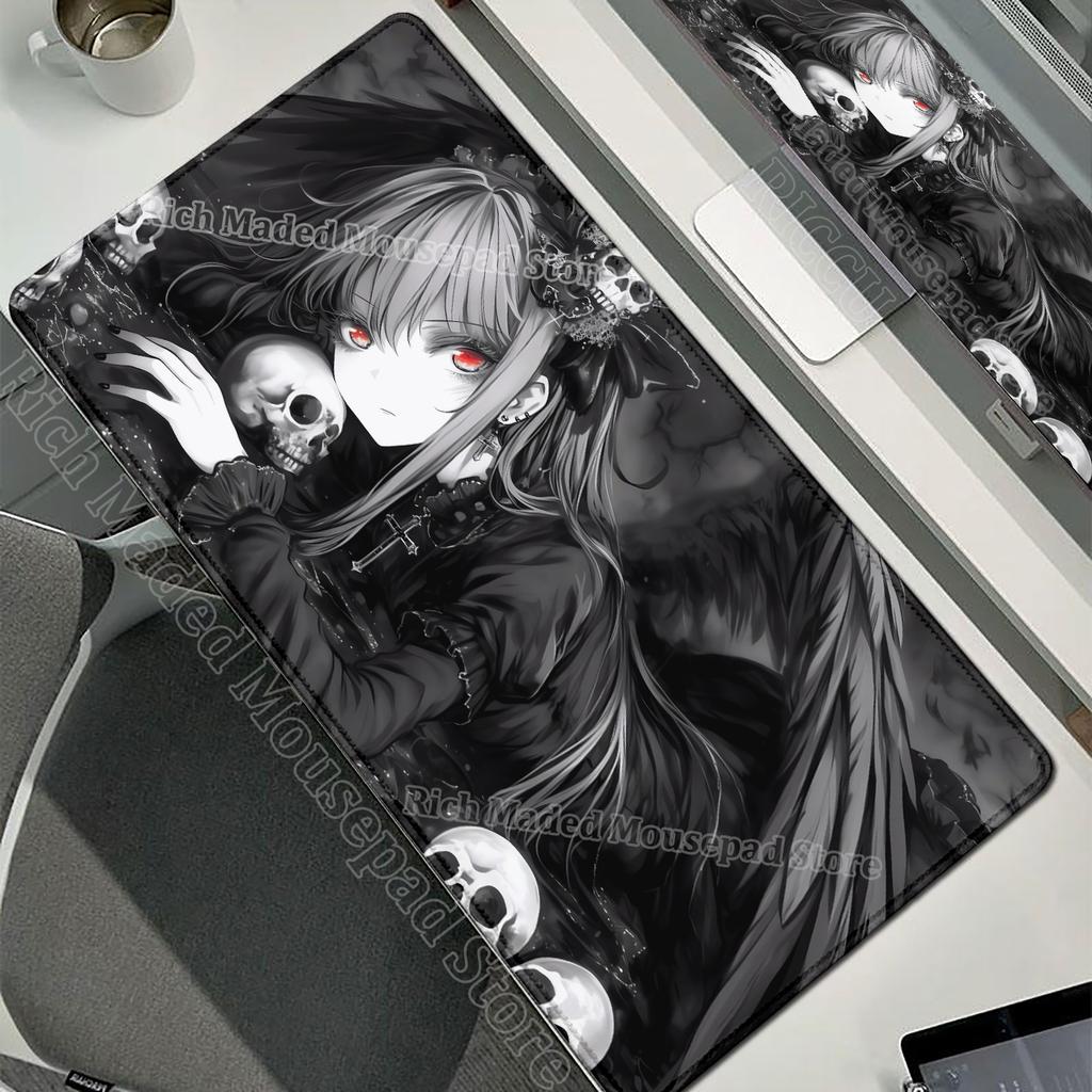 Anime Pretty Girl Tablemat Large Cartoon Dark Angel Girls Mouse Pad E-sports Anti slip Desk Mat Xxl Office PC Keyboard Mousepad