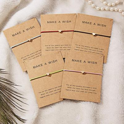 Hand-Woven Adjustable Love Bracelet with Wish Card