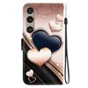 Handmade PU Leather Flip Case for Sony Xperia 1 VI Anti-Slip Shockproof Cover with Wrist Strap & Heart/Rose Cat Designs