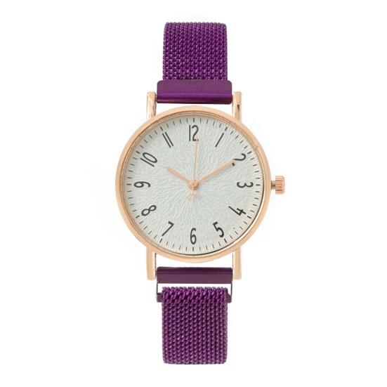 Damski zegarek kwarcowy z okrągłą tarczą, magnetyczny pasek łączący, bez opóźnień, prosty styl, wysoka dokładność, codzienny zegarek dojazdowy, randkowy