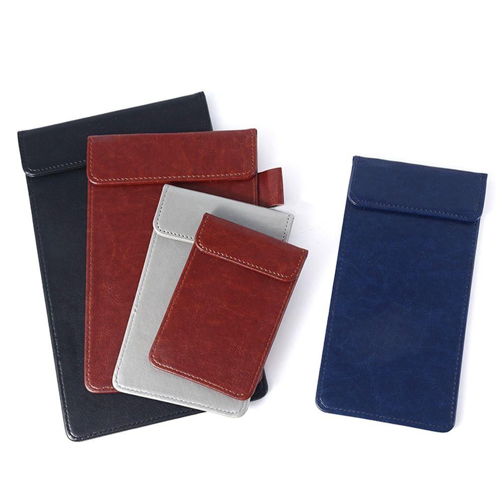 Magnetic Snap Bill Book PU Leather Cash Book Fashion Credit Card Signature Folder  Office School
