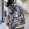 Schoolbag Wholesale Graffiti Comic Backpack Lightweight Versatile Large Capacity Casual Student School Bag Trend Simple Commuter Backpack