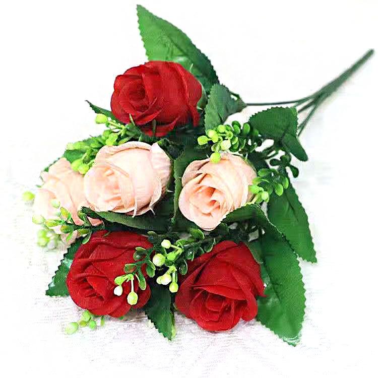 Silk Rose Flower Bouquet: Artificial Flowers for Dining, Bedroom, Living Room Decor and Creative Ornament Figurines.