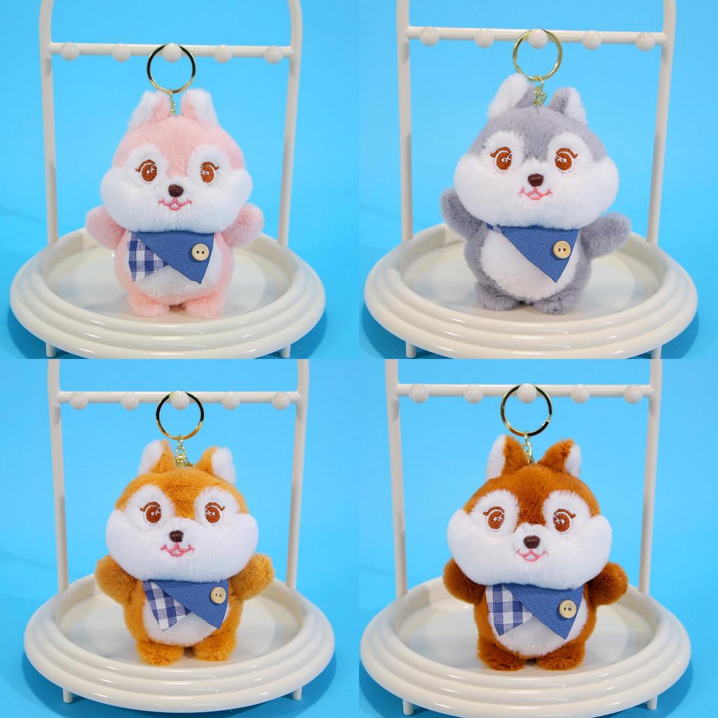 Cute Squirrel Plush Toy With Cozy Scarf For Women Bag Pendant