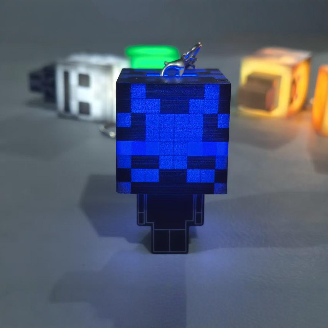 Mini Pixel Bow & Arrow Keychain | Luminous Cube Building Block Lamp Pendant