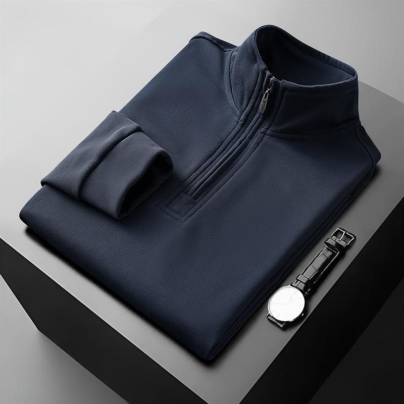 Men S Half Zip Stand Collar Long Sleeve Pullover Sweatshirt Casual