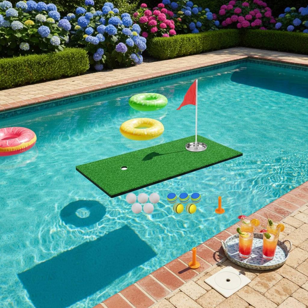 Floating Golf Green Simulated Putting Mat Portable for Backyard