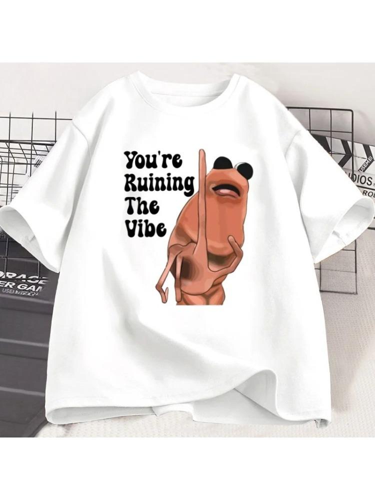 Marcus The Worm Funny T Shirt Trendy Short Sleeve Round Neck Tshirt Streetwear Mens Printed Tshirt Mens Clothes S