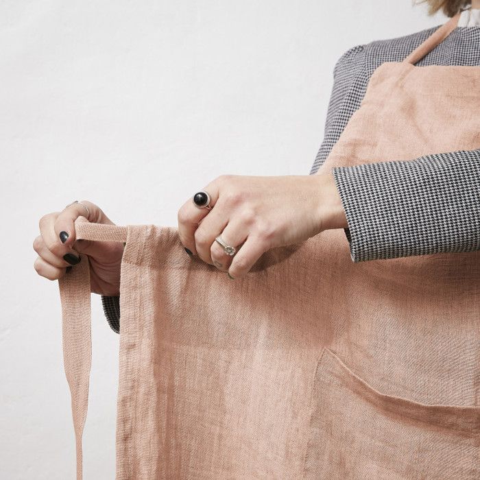 Tablier de Chef ajustable "Soline" 70 x 85 cm Lin lavé