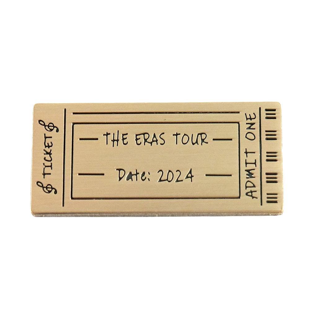 2026 The Eras Tour Concert Ticket Cartoon Enamel Brooch Music Fans Gift Lapel Pin Singer Collection Souvenir Accessories