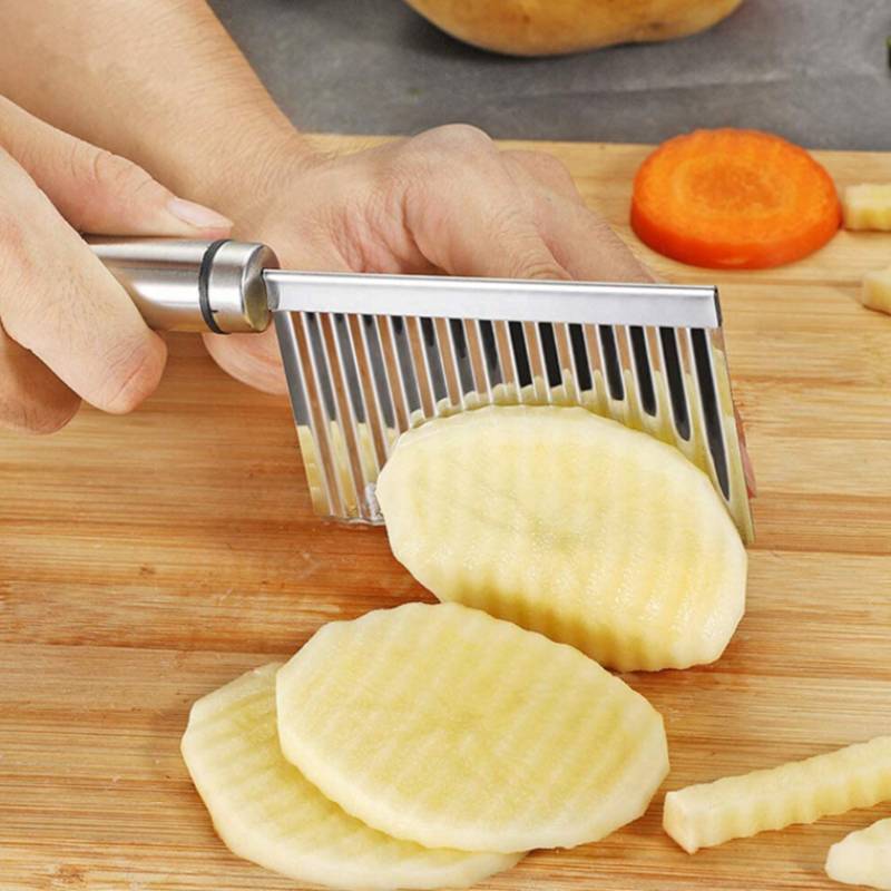 Crinkle Cutter Stainless Steel Multifunction Kitchen Slicer For Vegetables And Fruits