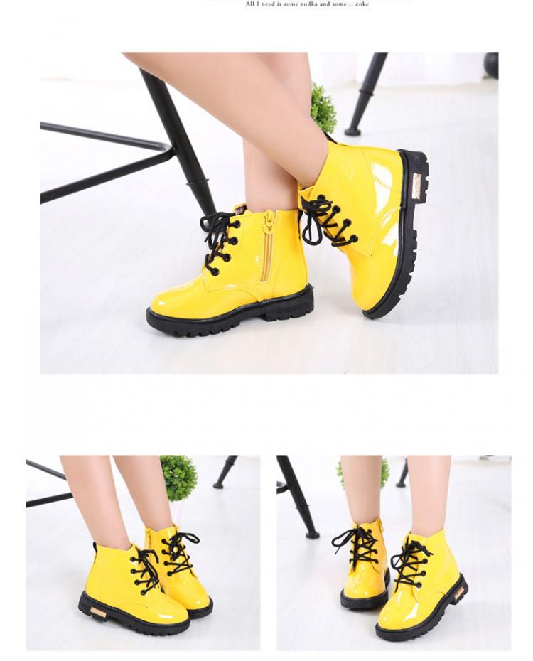 Kids' Non-slip Leather Ankle Boots - Autumn/Winter Velvet-Lined for Boys and Girls