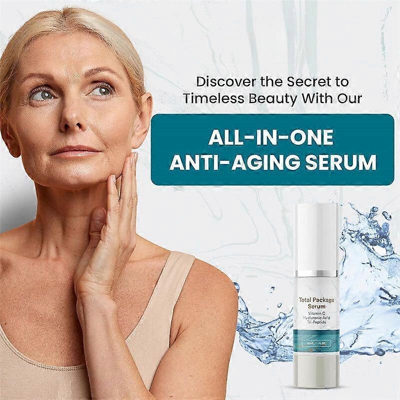 Komplettes Serum-Paket: All-in-One-Serum mit Vitamin C, Hyaluronsäure und Peptiden für das Gesicht – Anti-Aging, aufhellend und feuchtigkeitsspendend, 30 ml