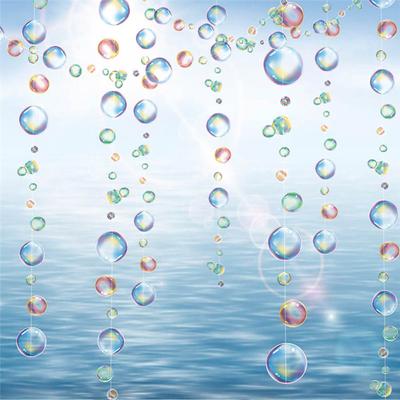 2M Bubble Garland With Colorful Phantom Flat String For Dream Ocean Theme Party Mermaid Party Hanging Ornaments Decoration Supplies