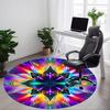1pc Kaleidoscope Artwork Office Round Rug, Carpet for Office, Gaming, Lightweight Round Floor Mat Yy260208013