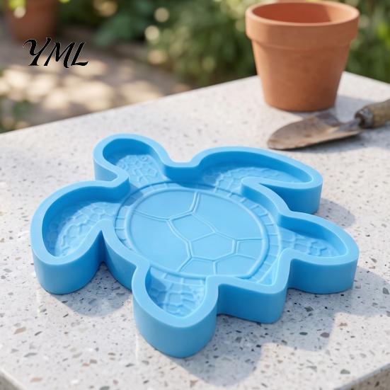 Textured Stone Molds for Patio Reusable Sea Turtle Stepping Mold Garden Art, DIY Oceans Theme Concrete Handmade Path Pavers Paver Mold, Giant Silicone