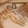 Minimalist Style Heart Shape Hairpin for Hairstyle Hair Accessories 18K Gold Plated Stainless Steel Waterproof Gift