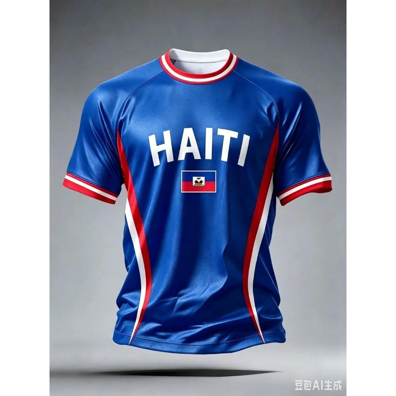 Football Jersey Men's Crew Neck Sportswear with Print Casual & Training Tops Tees