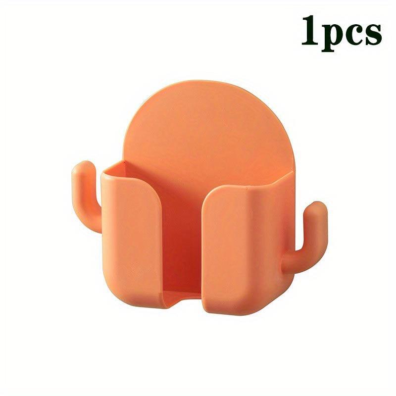 1pc Foldable Wall-Mounted Storage Box, Plastic Phone Stand & Remote Control Organizer for AC & TV - No Power Needed, Independent Design