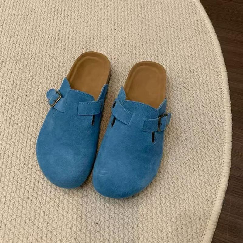 

Модные классические замшевые клоги на пробковой подошве, шлепанцы, модные женские и мужские мюли, уличные нескользящие клоги на пробковой подошве, шлепанцы с регулируемой пряжкой 35