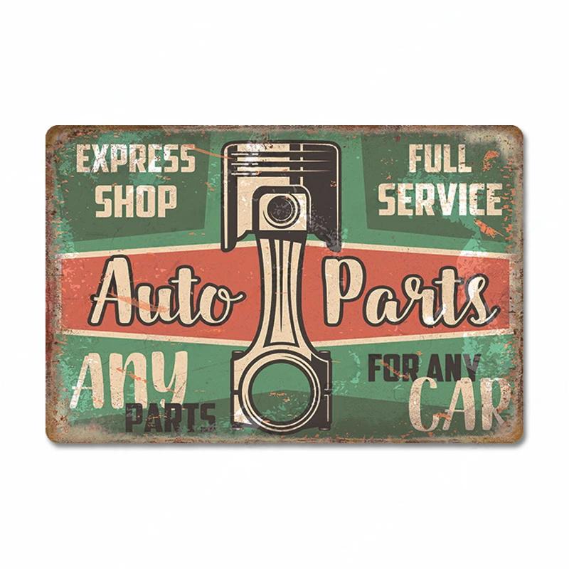 Route 66 Car Metal Dad's Garage Metal Tin Signs Poster Vintage Tinplate Retro Plaque Garage Man Cave Tire Shop Wall Art Decor