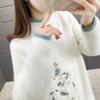 Womens Thick Fleece Knit Dress Mid-Length Embroidered Loose Fall Winter Casual Warm Sweater Top