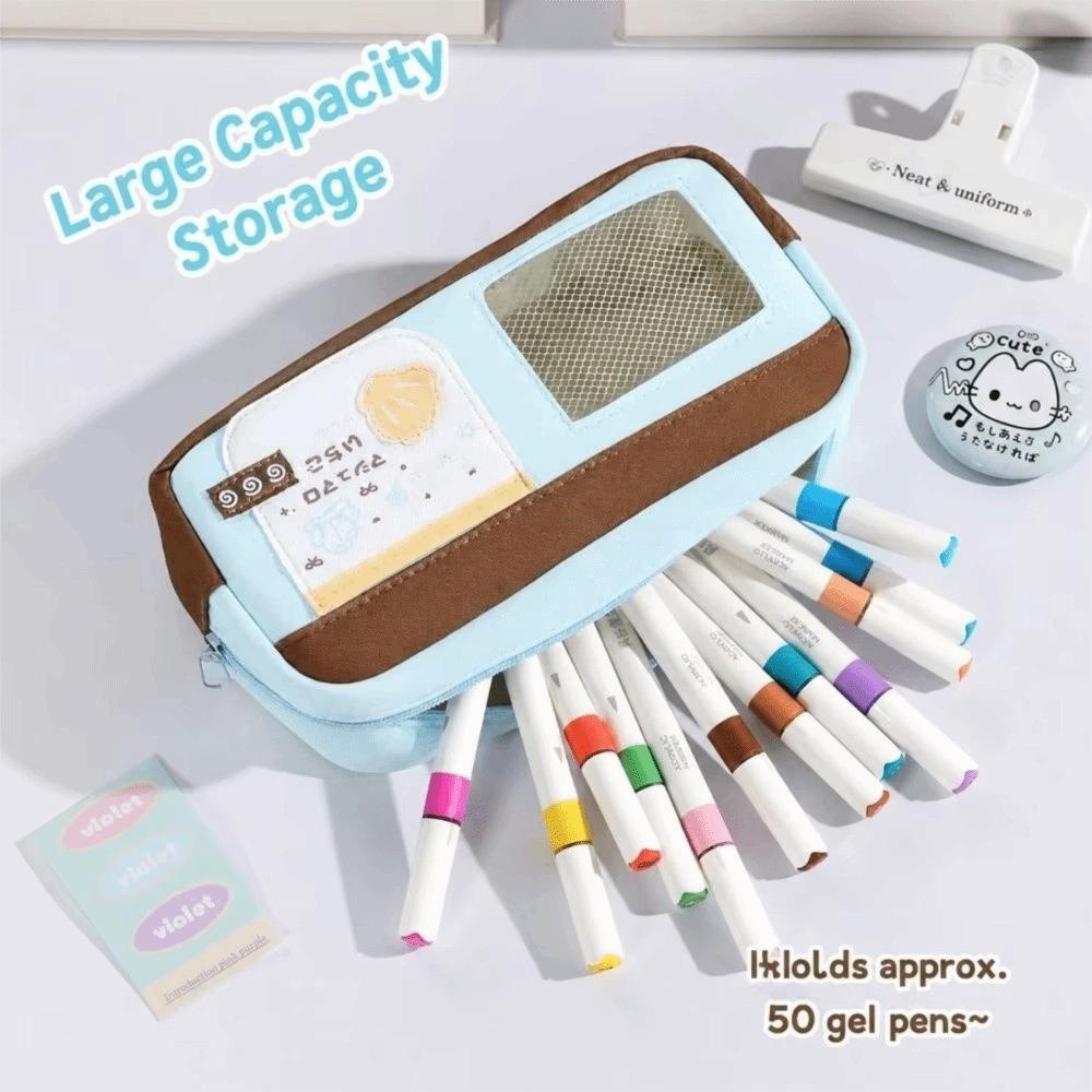 Clear Window Pencil Bag Transparent Window Pencil Pouch Aesthetic Stationery Bag School