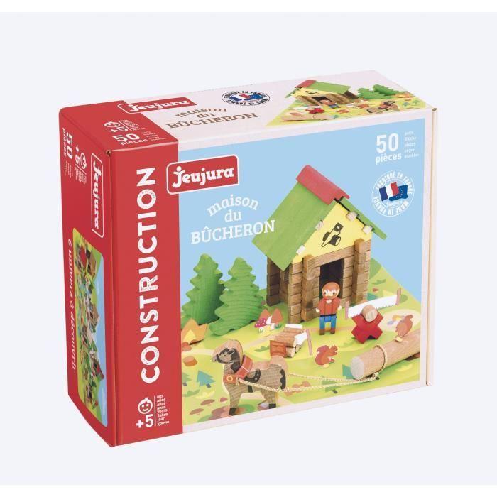 Jeujura - la maison du bûcheron - 50 pièces - jeu de construction en bois