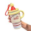 Large-Capacity Thermos Cup for Girls, High-Looking 2025 New Model, Cute Straw Water Cup, Office Portable Coffee Cup