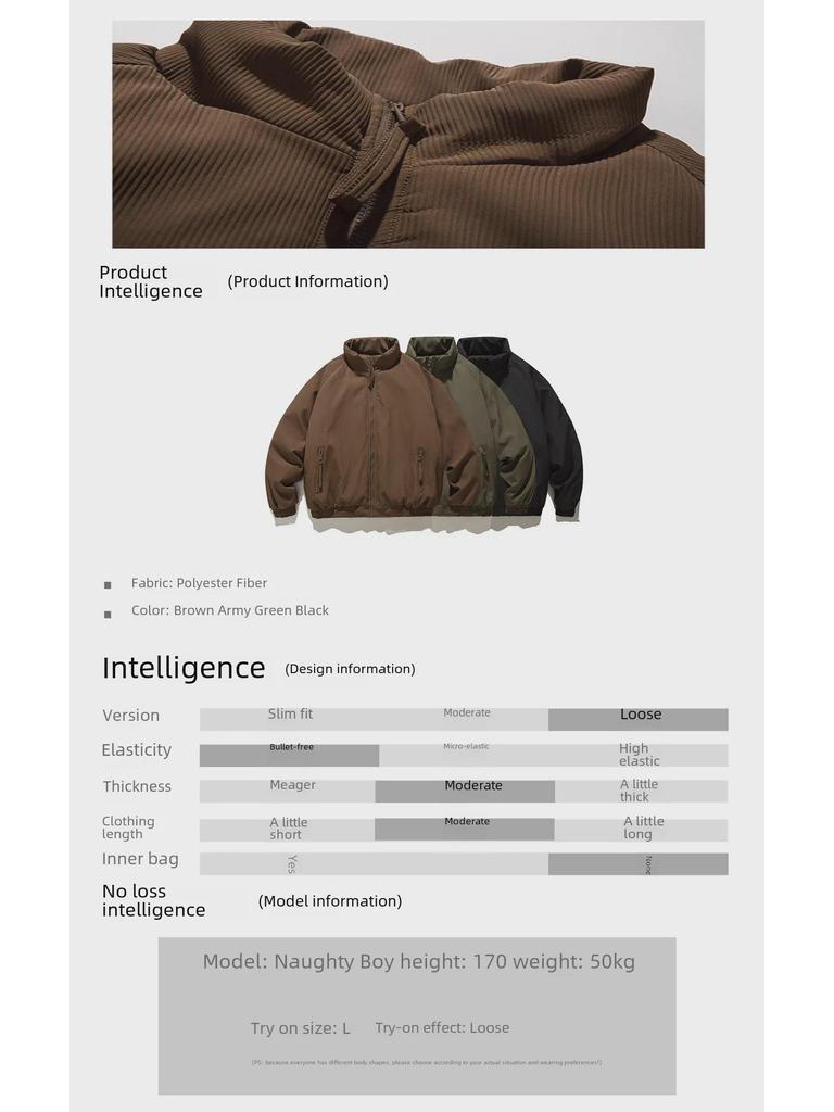 Hongkong Retro Herren Dicke Cord Baumwolljacke: Trendig & Warm, Lockere Passform, Unisex-Stil