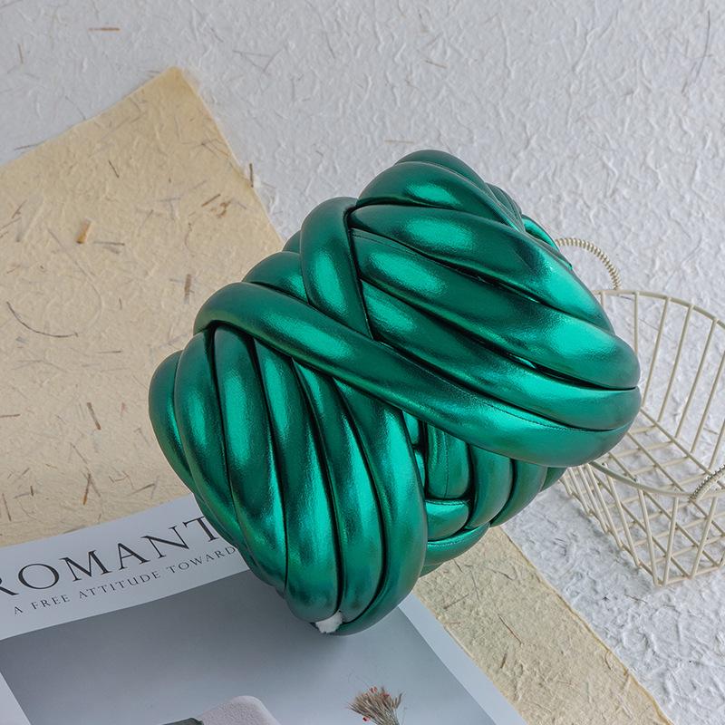 Metallic Textured Super Thick Icelandic Wool Yarn, 2cm Core-Filled Cotton Hand-Knitting Yarn for DIY Bags