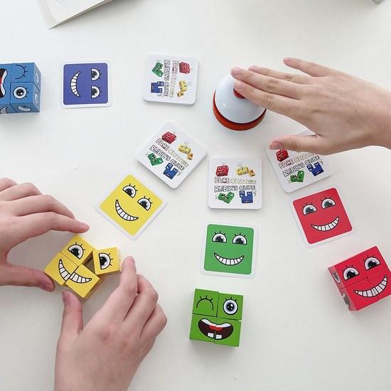 Rubikova kostka Face Expression Matching Change Puzzle Block Dětská desková hra pro děti, oblíbená korejská hra
