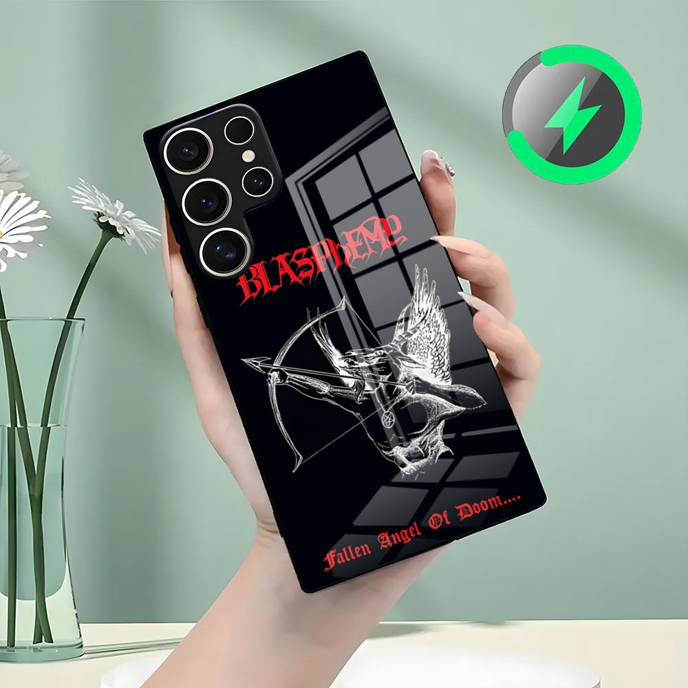 Blasphemy Band Phone Case For Samsung S26 S25 S24 S23 S22 S21 S20 Edge Ultra Plus FE For Magsafe Glass Case