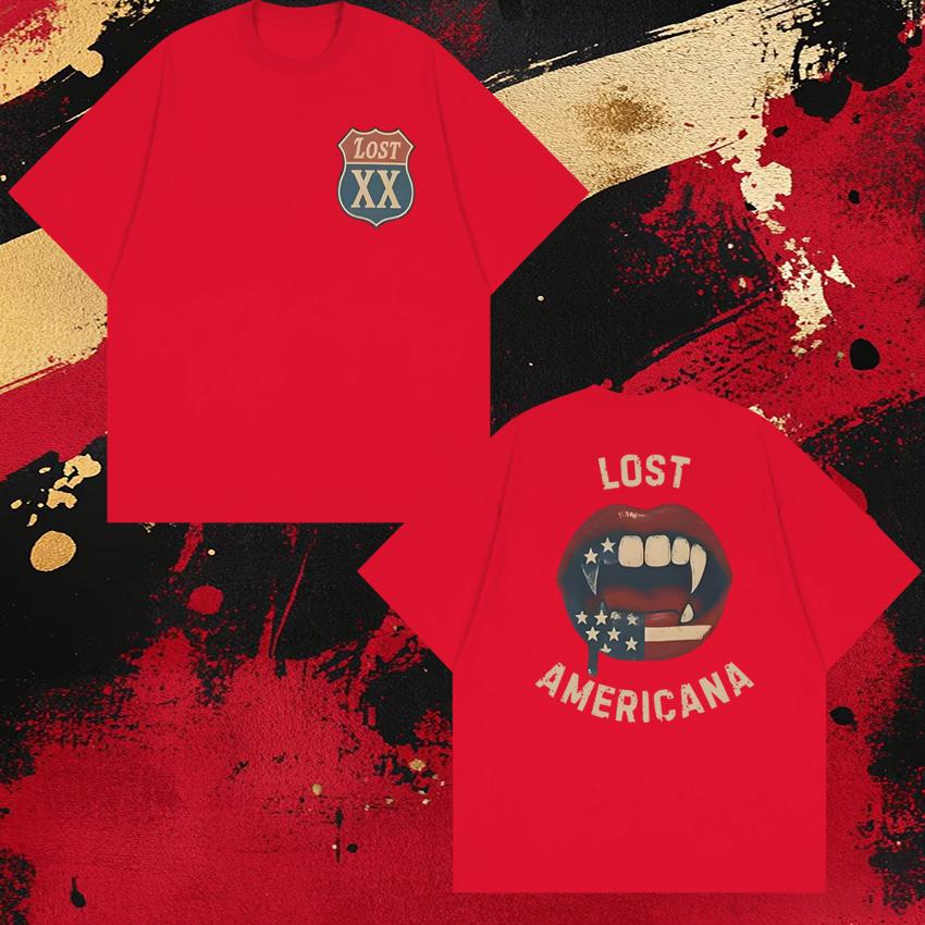 

Hot Rapper MGK Lost Americana Tour 2026 short sleeve Tshirts New Unisex WOMEN Oversized Cotton T shirt Unisex Fashion Trend Tops S