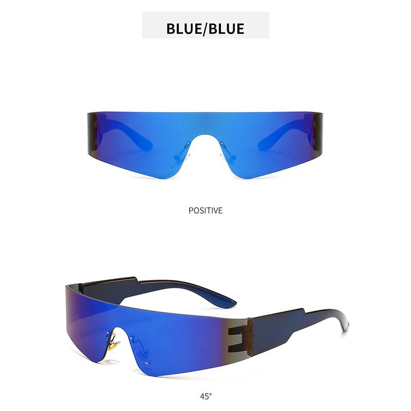 Y2K Wrap Around Solbriller For Kvinner Menn Trendy Rammeløse Futuristiske Nyanser