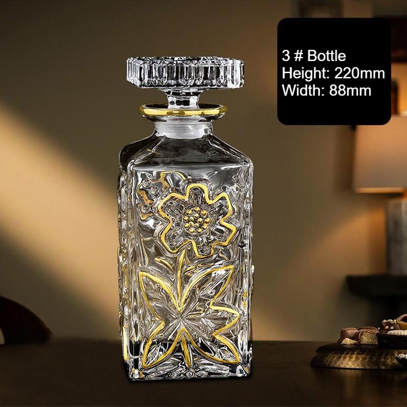 1ks Ručně vyráběná pozlacená skleněná láhev na víno Domácí špičková láhev na whisky Křišťálové sklo Karafa na červené víno