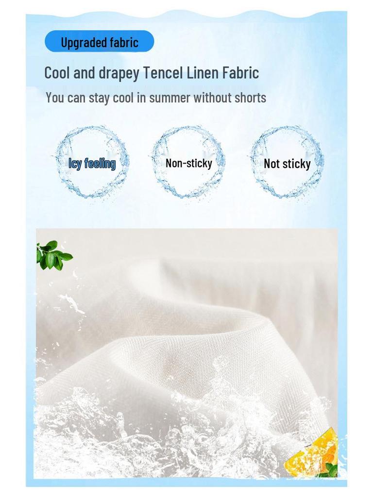 2026 Summer Women's Wide-Leg Cotton Linen High-Waist Casual Pants with Sun Protection