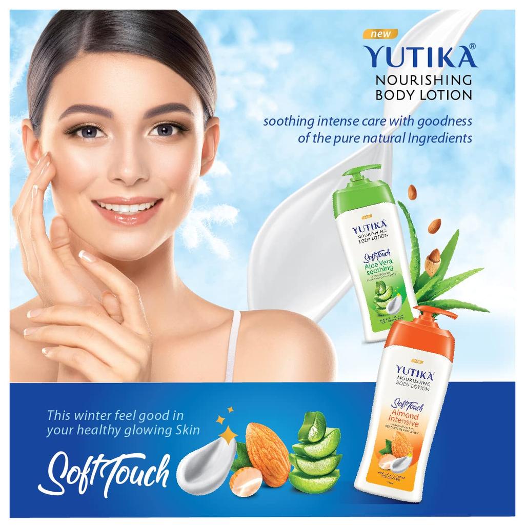 Yuthika Naturals Almond Soft Touch Body Lotion 500ml Pack of 1 for Dry Skin Hydration & Nourishment