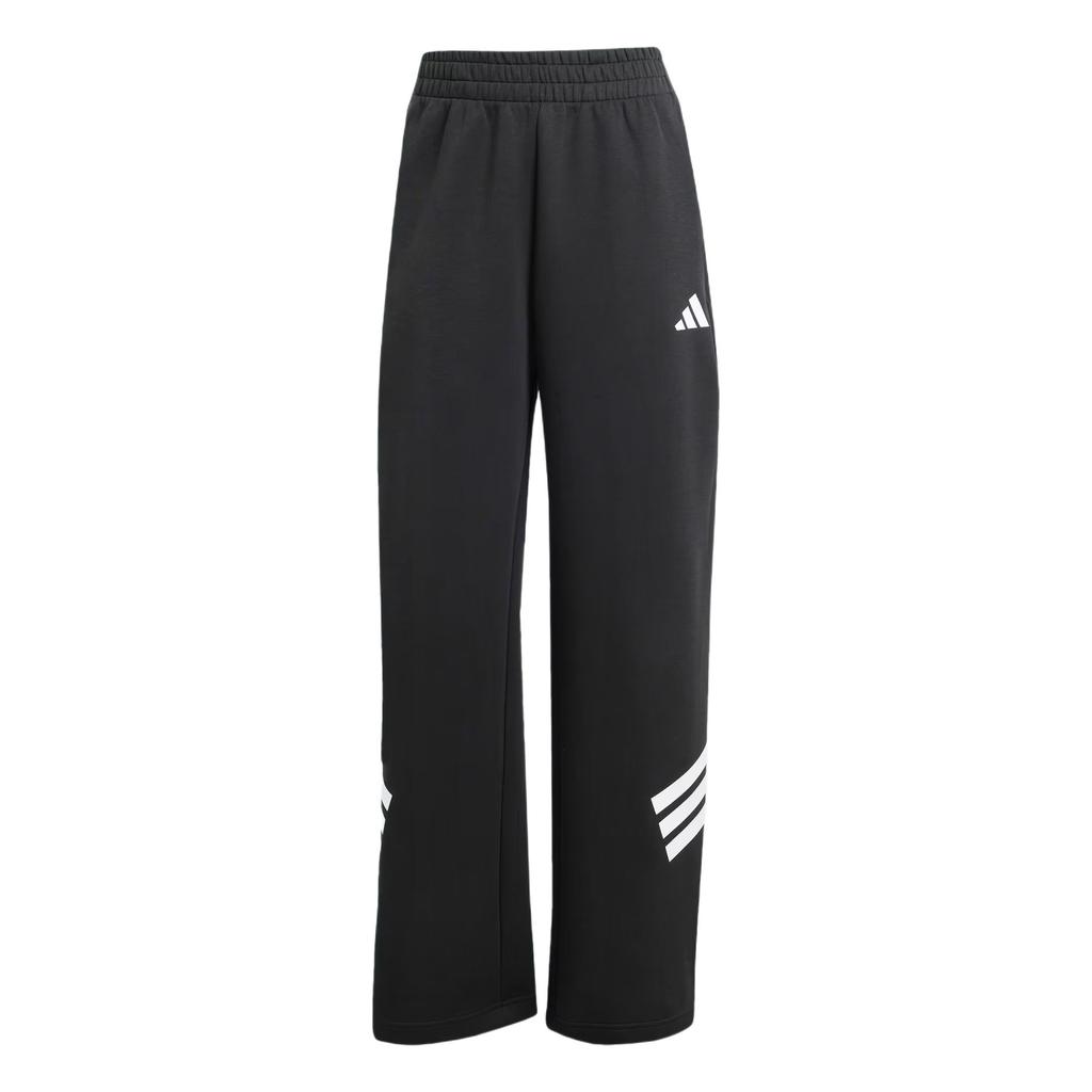 Adidas Womens Future Icons 3-Stripes Open-Hem Tracksuit Bottoms Black Women Streetwear JE0150