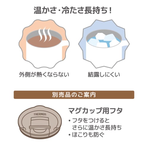 Thermos Vacuum Insulated Mug, 350ml, White, JDS-350 WH (Dishwasher Safe Model)